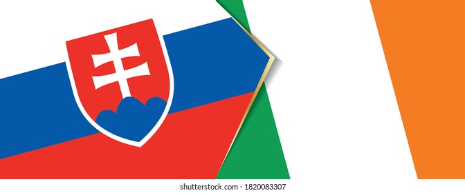 Banderas de Eslovaquia e Irlanda, dos banderas vectoriales símbolo de relación o enfrentamiento.
