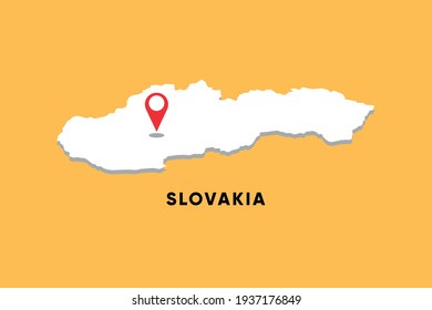 Slovakia Isometric map with location icon vector illustration design