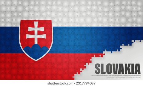 Slovakia jigsaw flag background. Element of impact for the use you want to make of it.