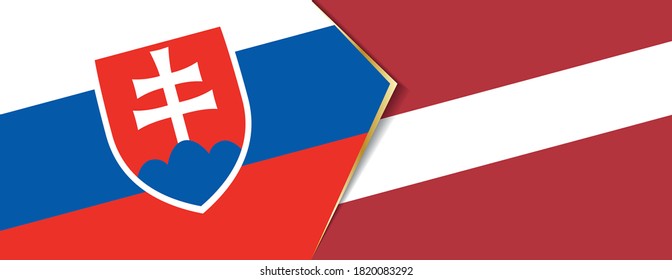 Slovakia and Latvia flags, two vector flags symbol of relationship or confrontation.