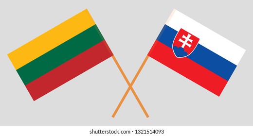 Slovakia and Latvia. The Slovakian and Latvian flags. Official colors. Correct proportion. Vector illustration