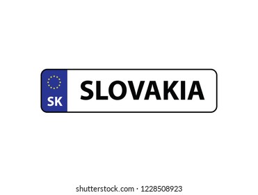 Slovakia license plate car automobile European Union 