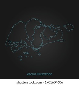 Slovakia map - Abstract mash line and point scales on dark background with Slovakia. flat design style, clean and modern. Vector Illustration eps10