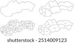 SLOVAKIA MAP with its administrative divisions and regions