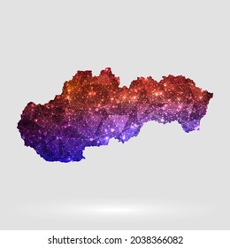 Fondo del mapa de Eslovaquia en estilo poligonal. Ilustración vectorial mapa eslovaco eslovaco de baja colorido poly aislado. EPS vectorial 10.