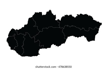 Slovakia map black color