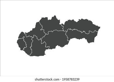 Slovakia Map black Color on White Backgound
