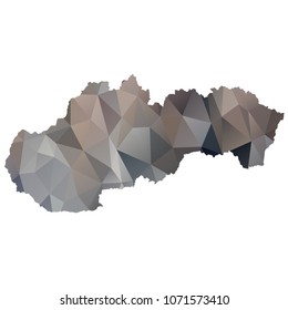 slovakia map - Black, grey, geometric rumpled low poly style gradient graphic background, polygonal design for your. Vector illustration eps 10.