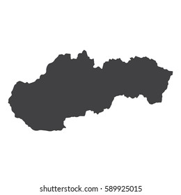 Slovakia map in black on a white background. Vector illustration