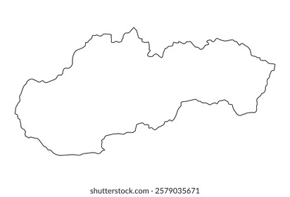slovakia map black outline design