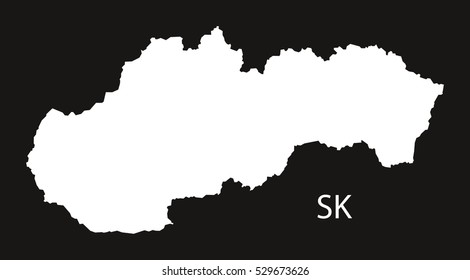 Slovakia Map black white