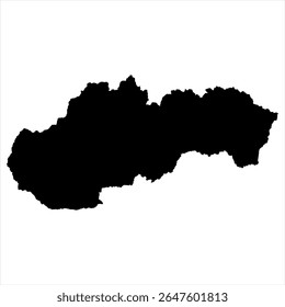 Slovakia Map - black World Map International vector template with High detailed isolated on white background - Vector