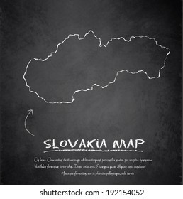 Slovakia map blackboard chalkboard vector