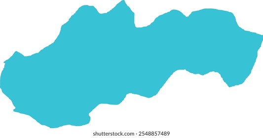 Mapa da Eslováquia em Azul, Mapa do País, Eslováquia, Mapa da Fronteira, Linha de fronteira da Eslováquia, Mapa Geográfico