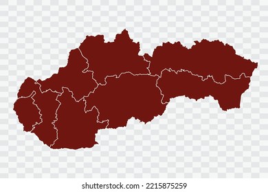 Slovakia Map burnt brown Color on White Background quality files Color (701205) png
