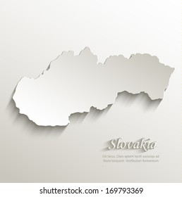 Slovakia Map Card Paper 3D Natural Vector