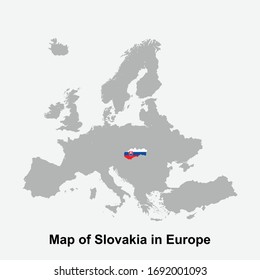 Slovakia map colored with flag colors in Europe isolated vector illustration