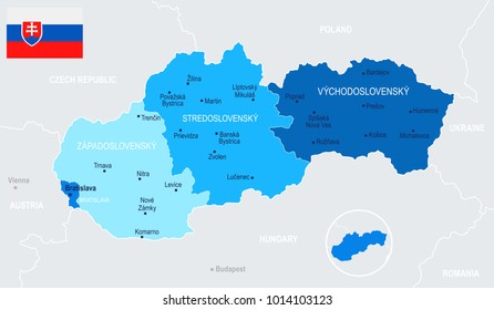 Slovakia Map - Detailed Vector Illustration