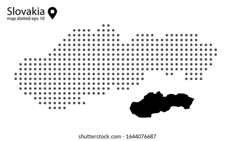 Mapa eslovaco esparcido sobre el vector de fondo blanco aislado