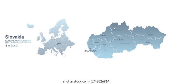 slovakia map. european country vector map series.