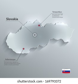 Slovakia Map Flag Glass Card Paper 3D Vector