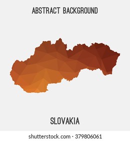 Slovakia map in geometric polygonal style.Abstract tessellation,modern design background. Vector illustration EPS8