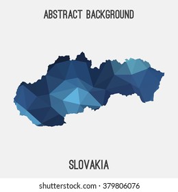 Slovakia map in geometric polygonal style.Abstract tessellation,modern design background. Vector illustration EPS8