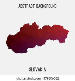 Slovakia map in geometric polygonal style.Abstract tessellation,modern design background. Vector illustration EPS8