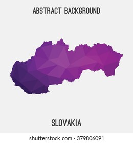 Slovakia map in geometric polygonal style.Abstract tessellation,modern design background. Vector illustration EPS8