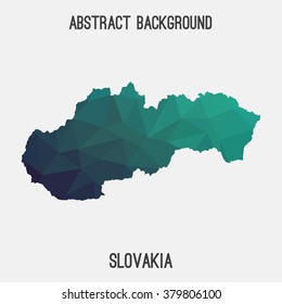 Slovakia map in geometric polygonal style.Abstract tessellation,modern design background. Vector illustration EPS8