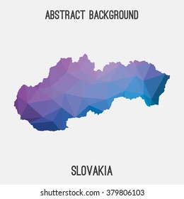 Slovakia map in geometric polygonal style.Abstract tessellation,modern design background. Vector illustration EPS8
