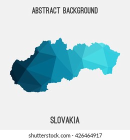 Slovakia map in geometric polygonal style.Abstract tessellation,modern design background. Vector illustration EPS8