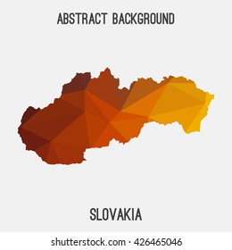 Slovakia map in geometric polygonal style.Abstract tessellation,modern design background. Vector illustration EPS8