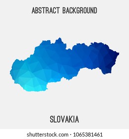 Slovakia map in geometric polygonal,mosaic style.Abstract tessellation,modern design background,low poly. Geometric cover, mockup. Vector illustration.