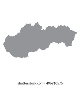 Slovakia map in gray on a white background