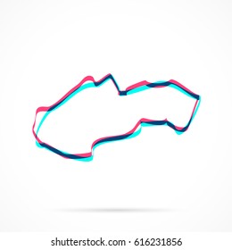Slovakia Map hand drawn with blue and pink highlighters, isolated on a blank background.
Vector illustration, easy to edit, manipulate, resize or colorize.