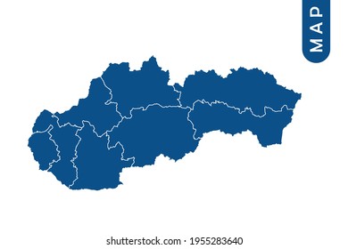 Slovakia map High Detailed on white background. Abstract design vector illustration eps 10