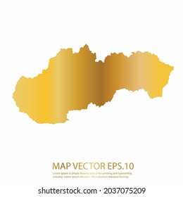Slovakia map High Detailed on white background. gold gradient color. Abstract design vector illustration eps 10