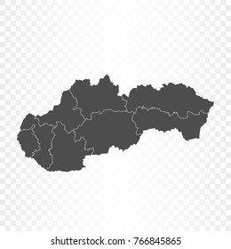 Slovakia map isolated on transparent background