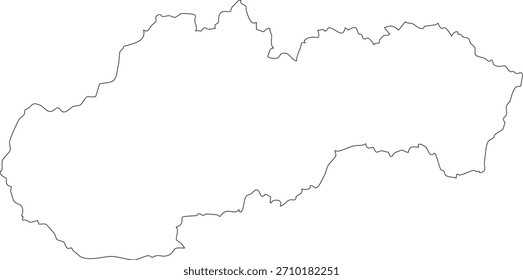 Mapa de Eslovaquia Mapa de Vector de contorno aislado Editable