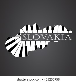 slovakia map logo made from piano