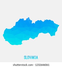 Slovakia map low poly geometric polygonal,mosaic style,abstract tessellation,modern design background. Geometric cover, mockup. Vector illustration EPS10.