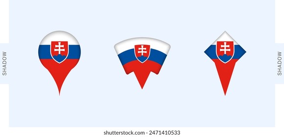 Slovakia Map Markers Set. Perfect for projects related to Slovakia, travel, geography, and international representation. Vector collection.