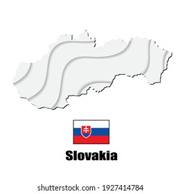 Mapa de Eslovaquia sobre fondo blanco. ilustración vectorial.