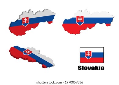 Slovakia map on white background. vector illustration.