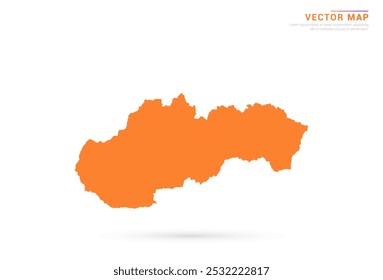 Karte von Slowakei - orangefarbener abstrakter Stil einzeln auf weißem Hintergrund, Vektor.