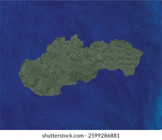 Slovakia map with satellite view design style.