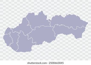 Slovakia Map silver Color on White Background quality files Png