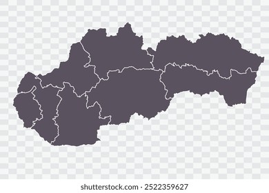 Slovakia Map Smoke Color on White Background quality files Png