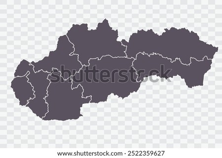 Slovakia Map Smoke Color on White Background quality files Png